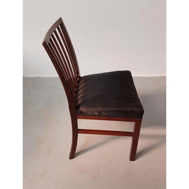 Restored Mahogany Dining Chairs with Horse Hair Upholstery, Customizable Reupholstery, 1950s, Set of 8 For Sale - Image 9 of 11