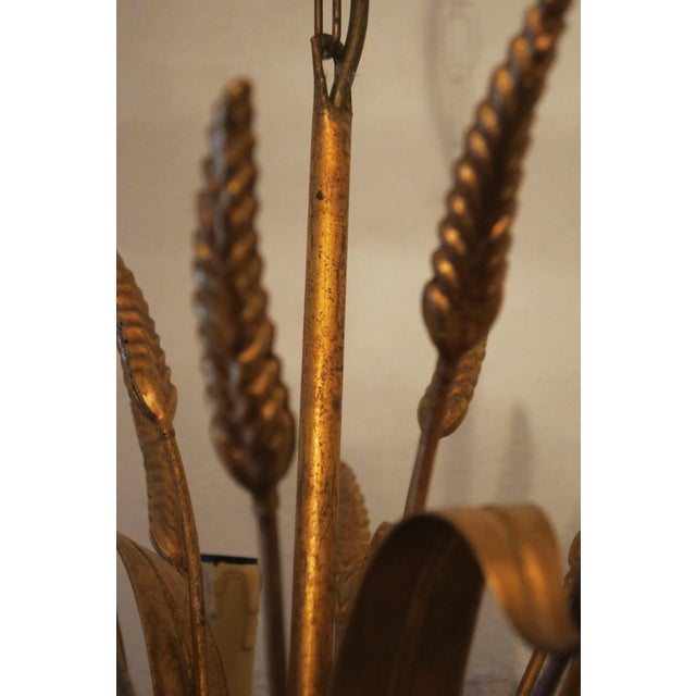 Gold-Plated Tole Wheatsheaf Chandelier by Hans Kögl, 1960s For Sale - Image 9 of 13