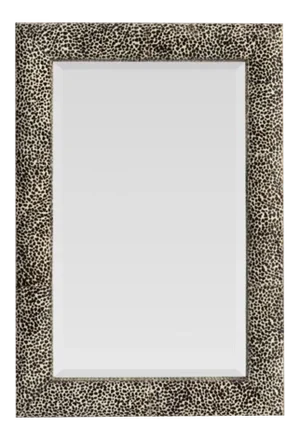 Made Goods Modern Cheetah Print Upholstered Schae Wall Mirror