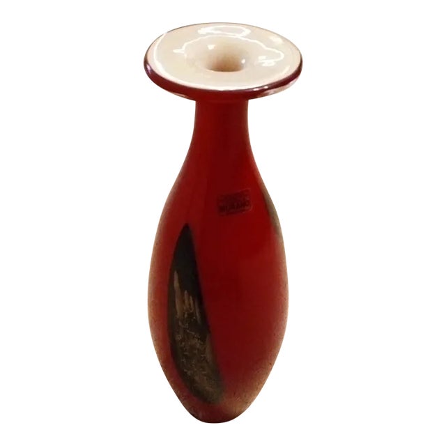 1980s Cristalleria Stile Dçrte Murano Art Glass Vase From Italy For Sale