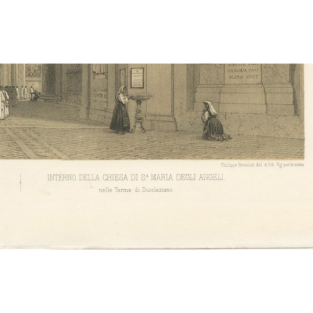 Benoist, Rome Church Interior, Santa Maria Degli Angeli, 1869, Print For Sale - Image 6 of 9