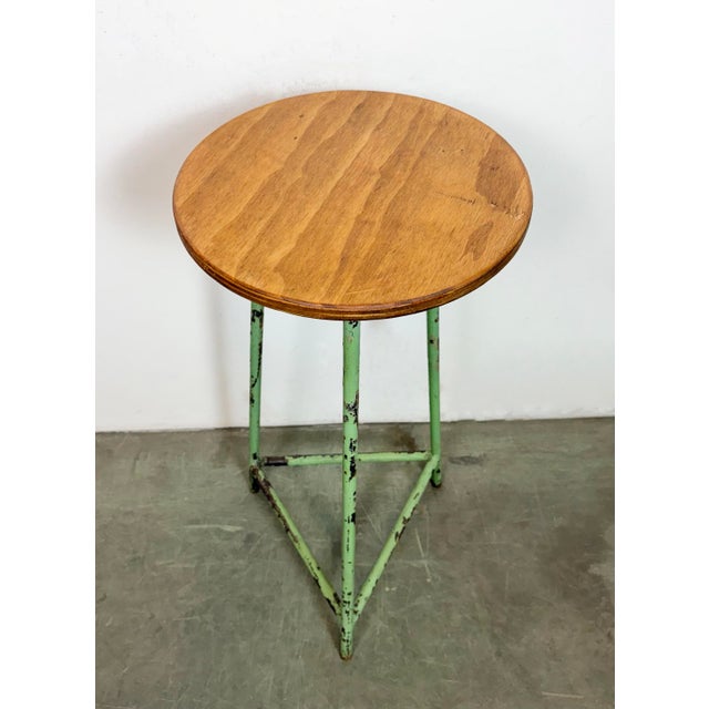 Mid-Century Modern Industrial Green Workshop Stool, 1960s For Sale - Image 3 of 13