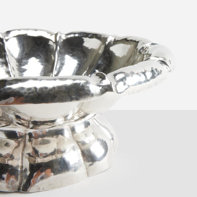 Silver 1920s Hammered Silver Centerpiece by Josef Hoffman For Sale - Image 8 of 9