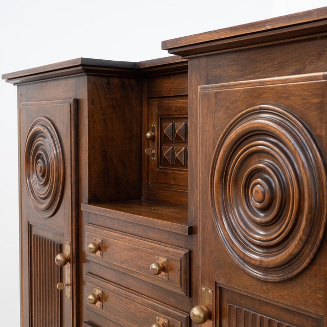 Tan Art Deco Oak Buffet, 1940 For Sale - Image 8 of 10