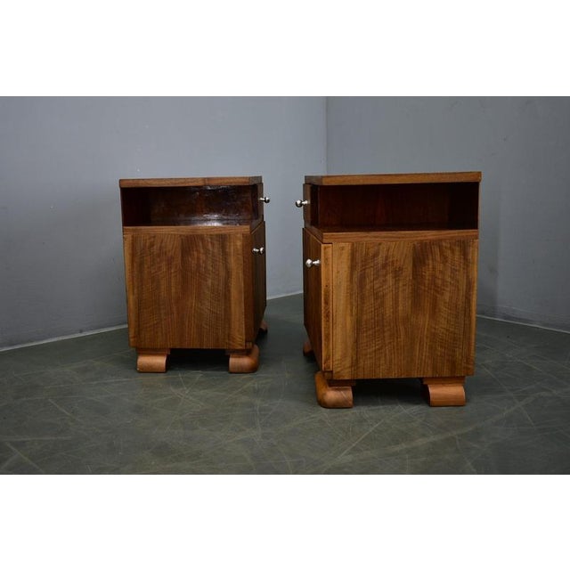 Wood Art Deco Bedside Tables, Czechoslovakia, 1934, Set of 2 For Sale - Image 7 of 16