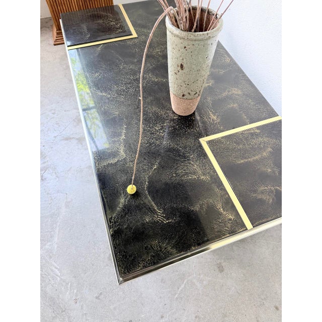 Lacquered and Brass Coffee Table, 1970s For Sale - Image 12 of 18