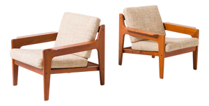 Teak Easy Chairs by Arne Wahl Iversen for Komfort, Denmark, 1960s, Set of 2