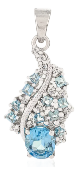 Modern 925 Sterling Silver Pendant in 7.2 Ct Blue Topaz Gemstone by Caratandher