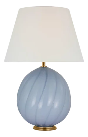 Julie Neill by Visual Comfort Signature Talia Medium Table Lamp in Blue with Linen Shade
