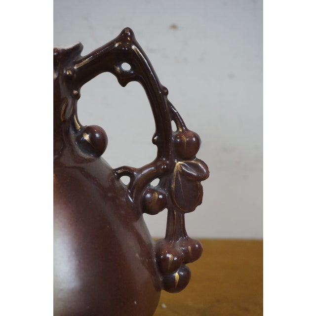 Antique Austria Art Nouveau Woman Porcelain Hand Painted Portrait Pitcher Jug For Sale - Image 9 of 12