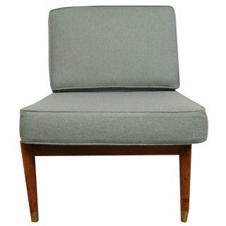 Swedish Pale Green Beech Low Lounge Chair attributed to Folke Ohlsson for Dux, 1960s For Sale