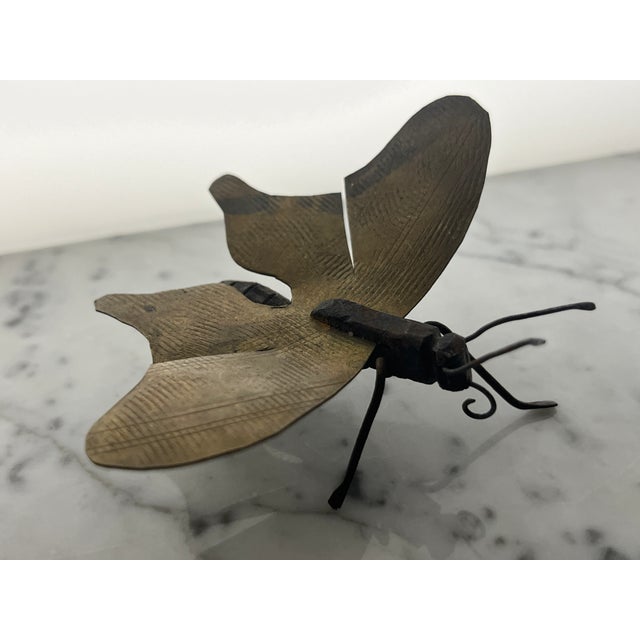 Brass Moth Insect Handmade French 2 X 4 For Sale - Image 4 of 16