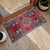 a Vintage Turkish Small yastik rug, contessa background yastik rug perfect for entryway, bath or in front of the kitchen...