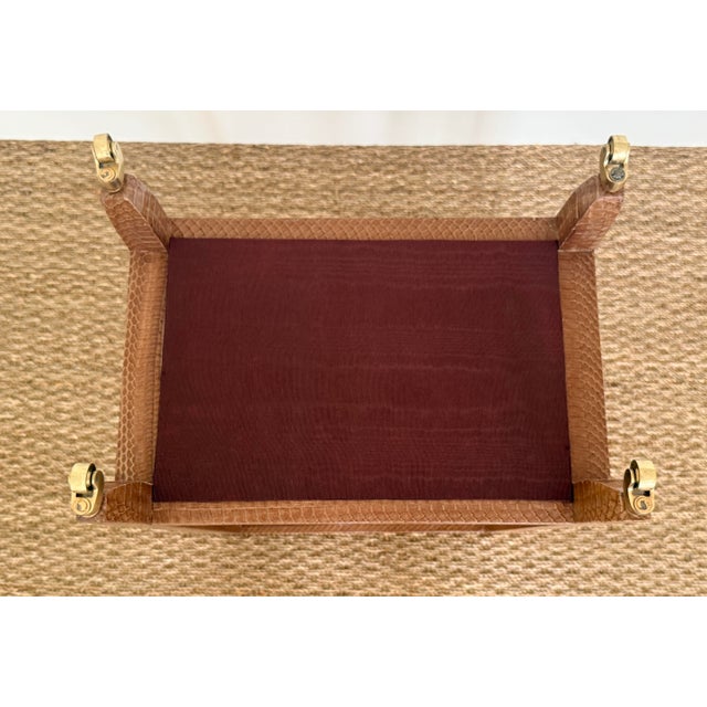 Karl Springer Snakeskin Telephone Table For Sale In Miami - Image 6 of 12