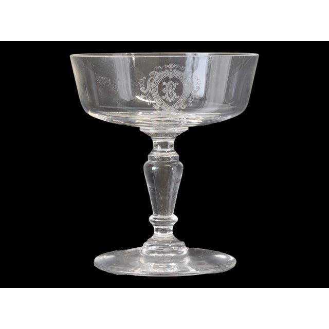 Beaux-Arts Antique French ‘B’ Monogram Champagne Coupes, Set of 6 For Sale - Image 3 of 4