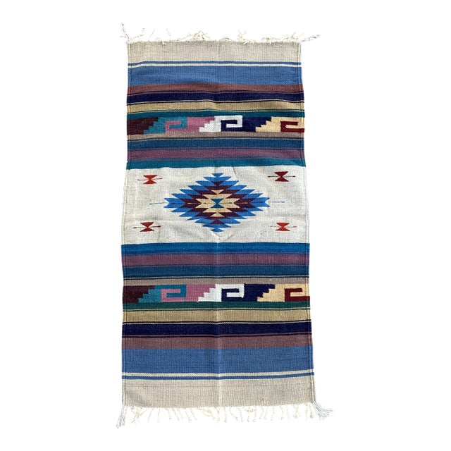 Handwoven Vintage Wool Zapotec Wall Textile For Sale