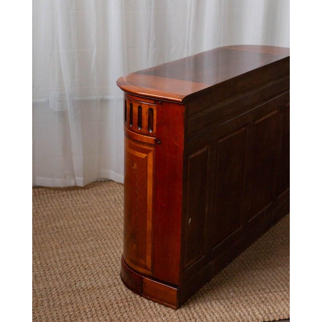 Brown Mid 20th Century Louis XIV Style Demilune Console Cabinet For Sale - Image 8 of 18