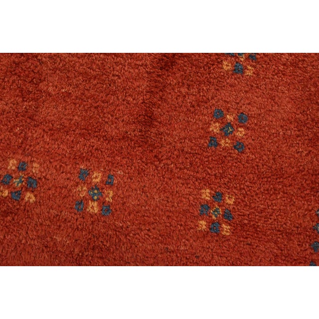 Gabbeh Rug 8’2” X 10’5” Red Wool Vintage Hand-Knotted Oriental Carpet For Sale - Image 4 of 15