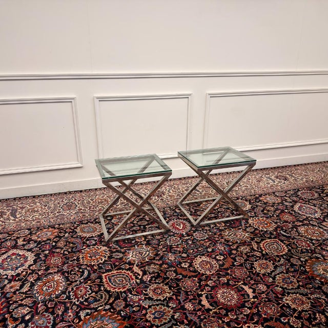 Criss Cross Side Tables, Set of 2 For Sale - Image 11 of 11