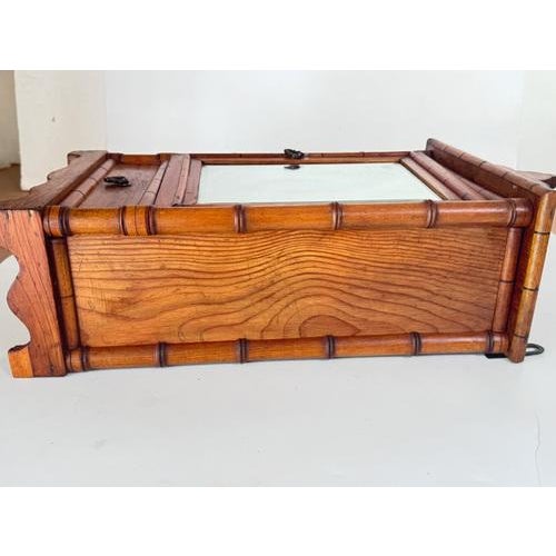 Wood Small Bamboo and Pine Wardrobe For Sale - Image 7 of 14