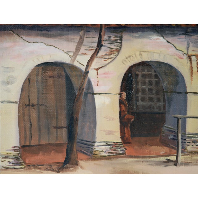 Wood Mission San Juan Bautista, 1971 - Original Oil Painting by Gorman Woody For Sale - Image 7 of 8