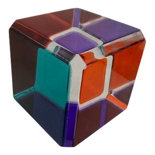 1990s Vasa Laminated Acrylic Cube Large Size For Sale