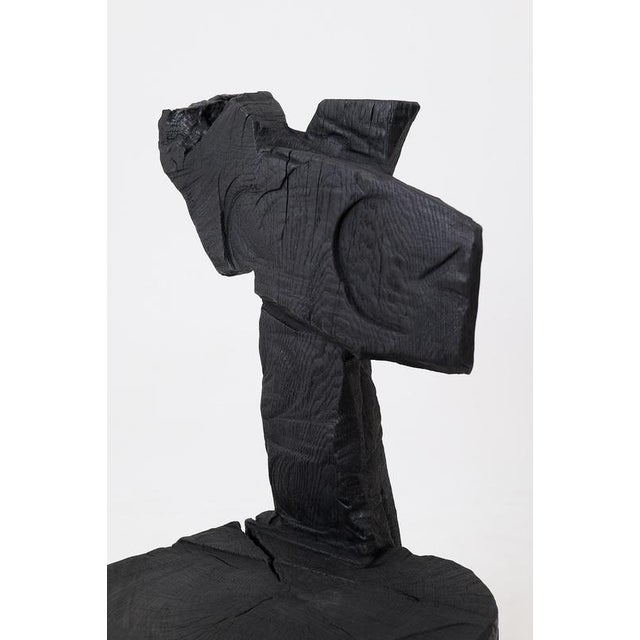 Early 21st Century Brutalist Sculptural Stool in Carved Wood by Logniture For Sale - Image 5 of 12