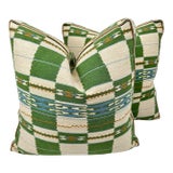 Christopher Farr Chubby Check Throw Pillows- a Pair For Sale