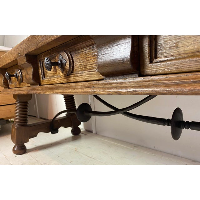 Antique Spanish Coffee Table with Solomonic Legs For Sale - Image 9 of 18