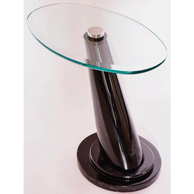 Contemporary Chrome and Glass Cantilever Side Table For Sale - Image 11 of 12
