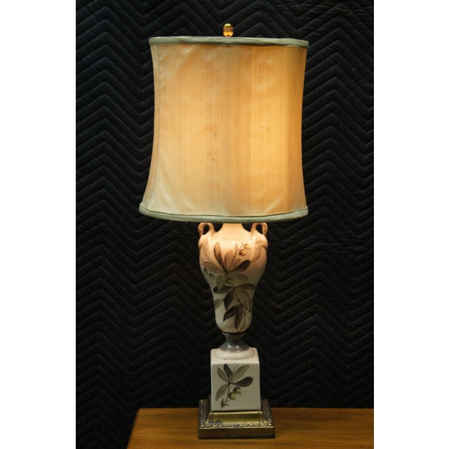Vintage Hollywood Regency Porcelain Hand Painted Figural Swan Trophy Lamp For Sale - Image 11 of 13