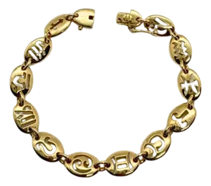 1970s Van Cleef & Arpels Zodiac Star Astrological Signs Vintage Rare 18k Gold Bracelet