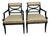 Early 20th Century Regency Black and Gold Open Back Arm Chairs For Sale