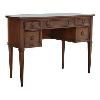 Late 20th Century Mid-Century Modern Walnut Desk With Leather Top For Sale