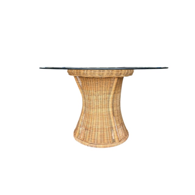 Vintage Sculptural Organic Modern Wicker Dining Set With 4 Barrel Chairs For Sale - Image 9 of 17