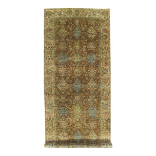 Vintage Indo Tabriz Carpet, Oriental Rug, Handmade, Taupe, Gold, Cream Caramel For Sale