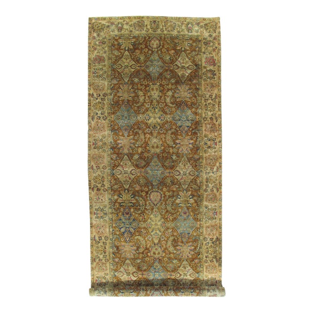Vintage Indo Tabriz Carpet, Oriental Rug, Handmade, Taupe, Gold, Cream Caramel For Sale