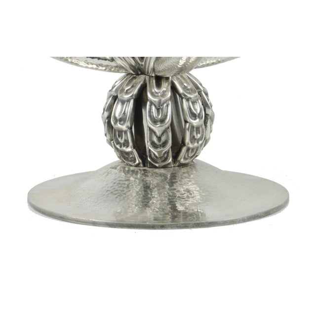 Silver Pair of 1920s Art Déco Polished Silvered Bronze 4-Arms Candelabras, France For Sale - Image 8 of 9