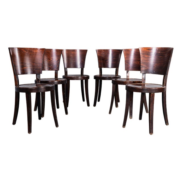 Spade Back Bentwood Dining Chairs, 1960s, Set of 6 For Sale