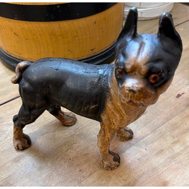 Black 1920s Cast Ion Hubbly Boston Terriers Door Stops -Pair For Sale - Image 8 of 8
