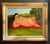 Oil painting on hand stretched Belgian linen of a reclining nude by Satori Gregorakis and influenced by Botero. The rotund...