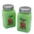 Mid-Century Modern Mid-Century Jadeite Green Glass Pink Flamingos Salt and Pepper Set For Sale - Image 3 of 13
