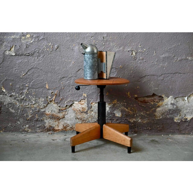 Beige Adjustable Workshop Swivel Stool For Sale - Image 8 of 9