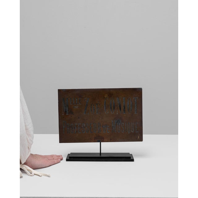 20th Century Belgian Music Professor Brass Sign on Stand For Sale - Image 17 of 18