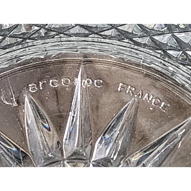 1960s Mid-Century Modern Arcoroc France Vintage 8" Serving Bowl Clear Cut Crystal Diamant Pattern - Set of 2 For Sale - Image 9 of 10