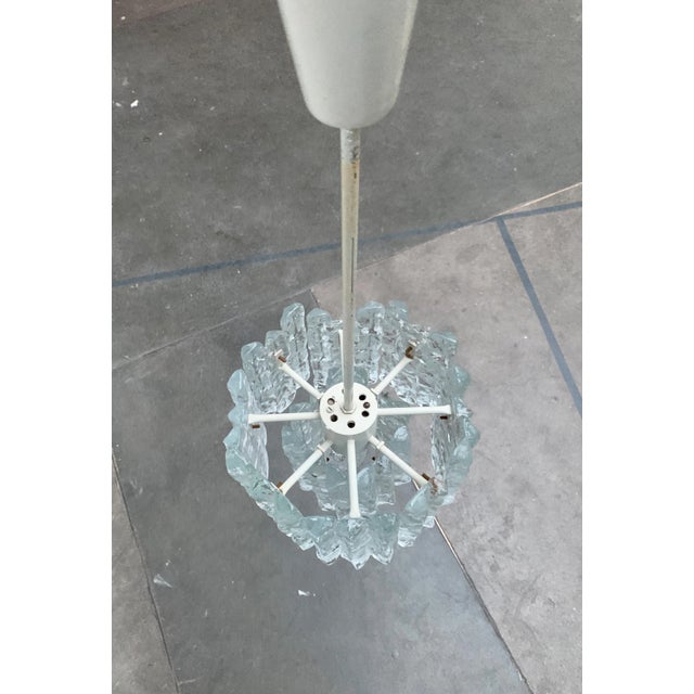 Mid-Century Ice Glass Chandelier from Kalmar For Sale - Image 11 of 18