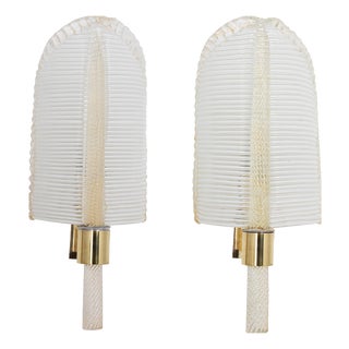 Murano Glass Wall Sconces from Barovier & Toso, Italy, 1970s, Set of 2 For Sale