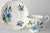 Ceramic Mid 20th Century Blue Rose Cups & Saucers, Set of 6 For Sale - Image 7 of 9