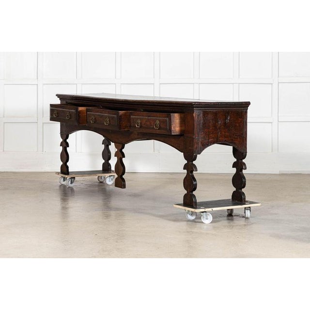 Late 18th Century Large 18th Century English Oak Dresser Base, 1780 For Sale - Image 5 of 17