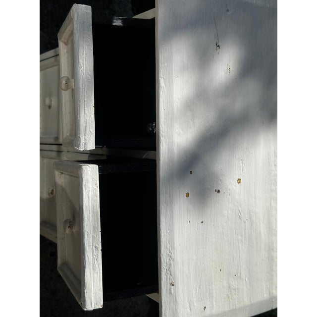 Small Antique Workshop Cabinet with 8 Drawers in Painted Wood, 1950s For Sale - Image 16 of 18